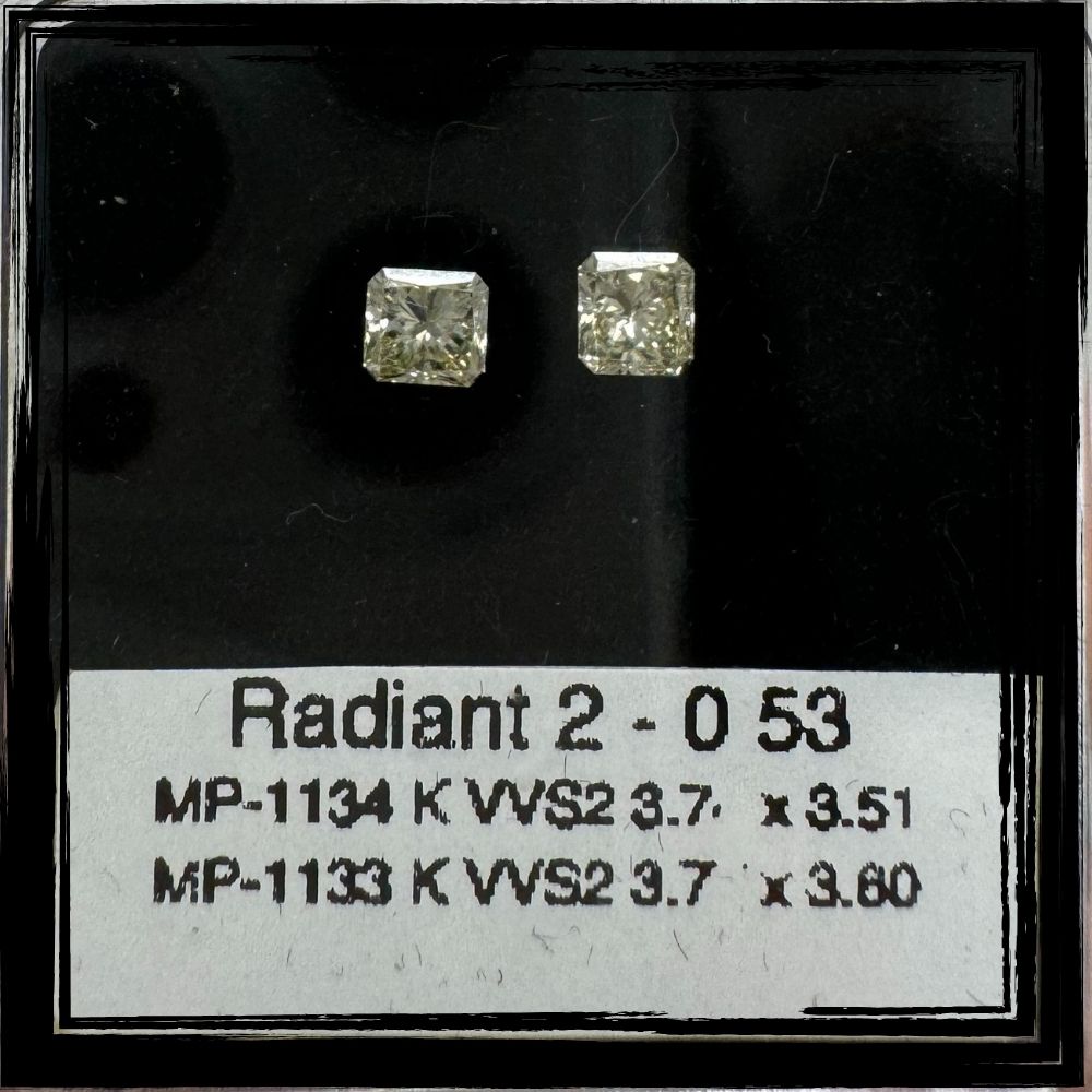 0.53 CT K VVS2 RADIANT diamond Pairs Inventory