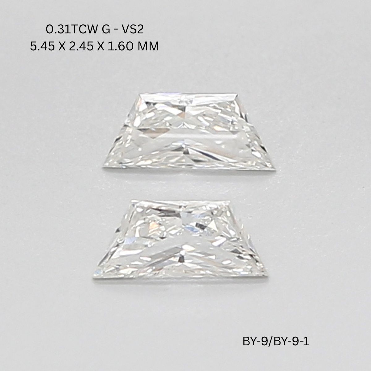 Radiant Trapezoid Matching Diamond Pair OM Jewels Inc