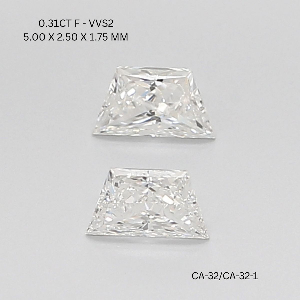 Trapezoid Brilliant Cut Diamond Matching Pair Natural Diamond
