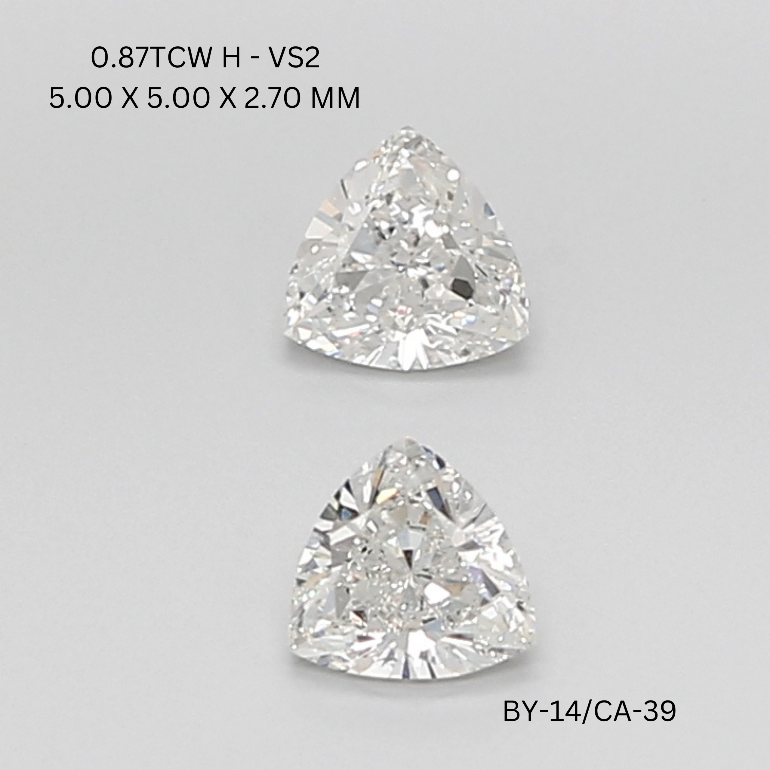 0.87 CT H VS2 TRILLIANT diamond Pairs Inventory