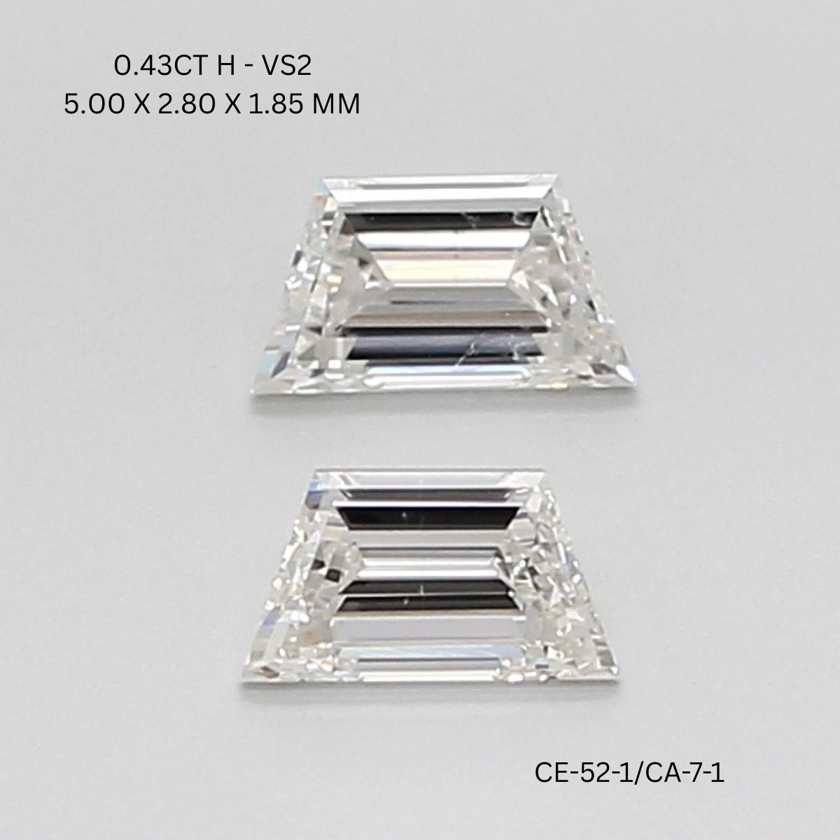 Trapezoid Shape Diamonds Matching Pair Precision Cut Side Stones Diamonds
