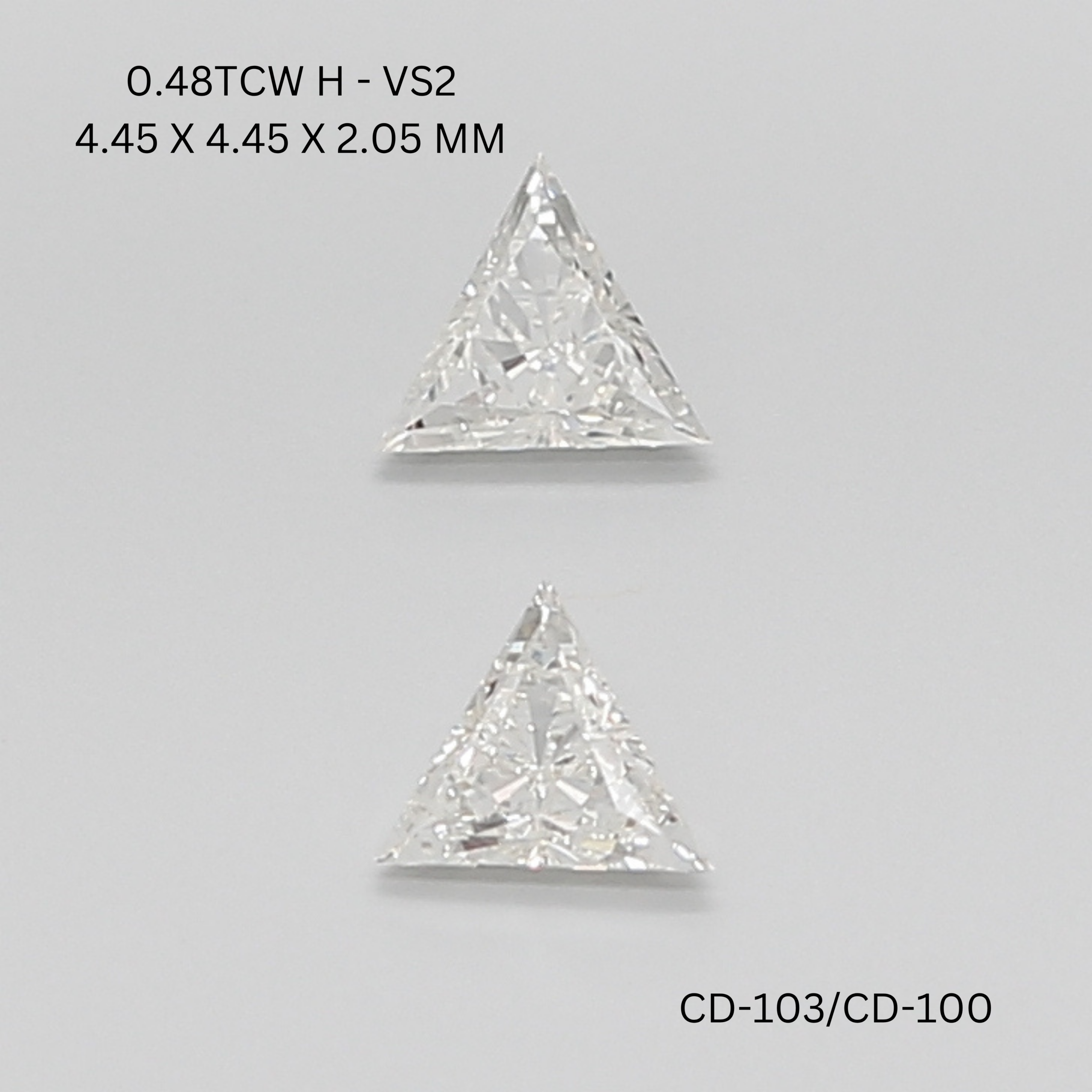 0.47 CT H VS2 TRIANGULAR diamond Pairs Inventory