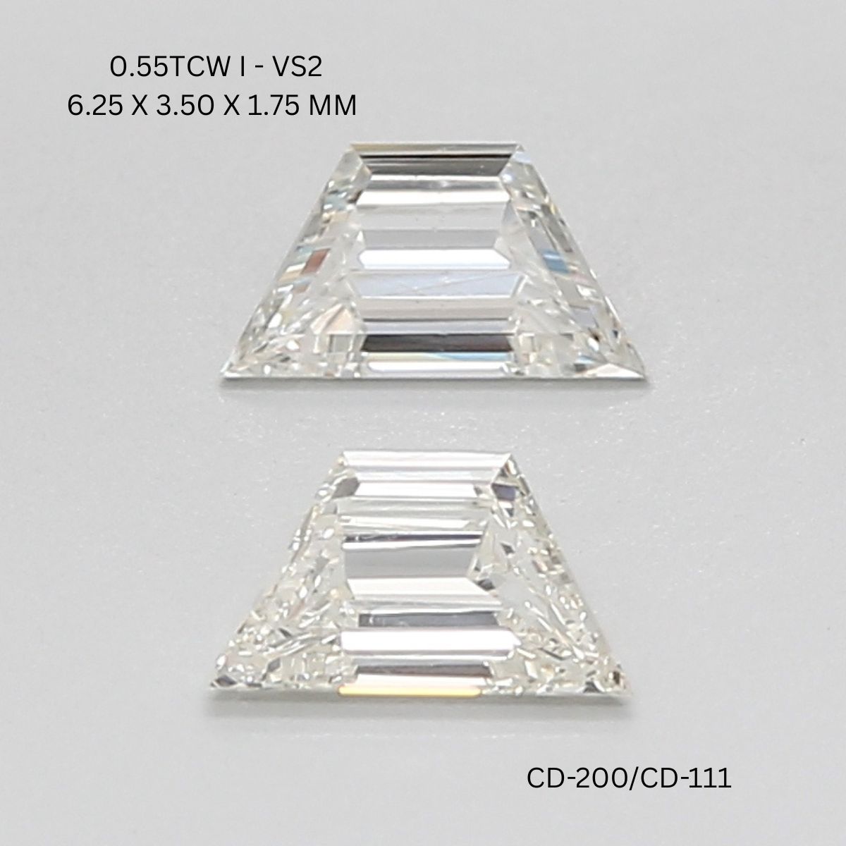 Iconic Trapezoid Shape Diamond Matching Pair USA - OM Jewels Inc