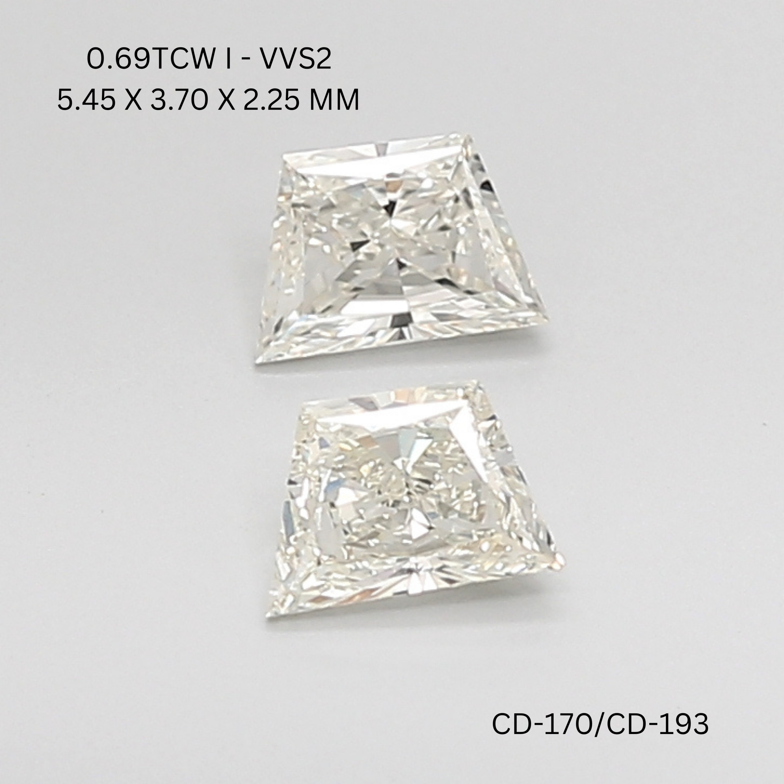 Modern Trapezoid Diamond Matching Pair - OM Jewels Inc