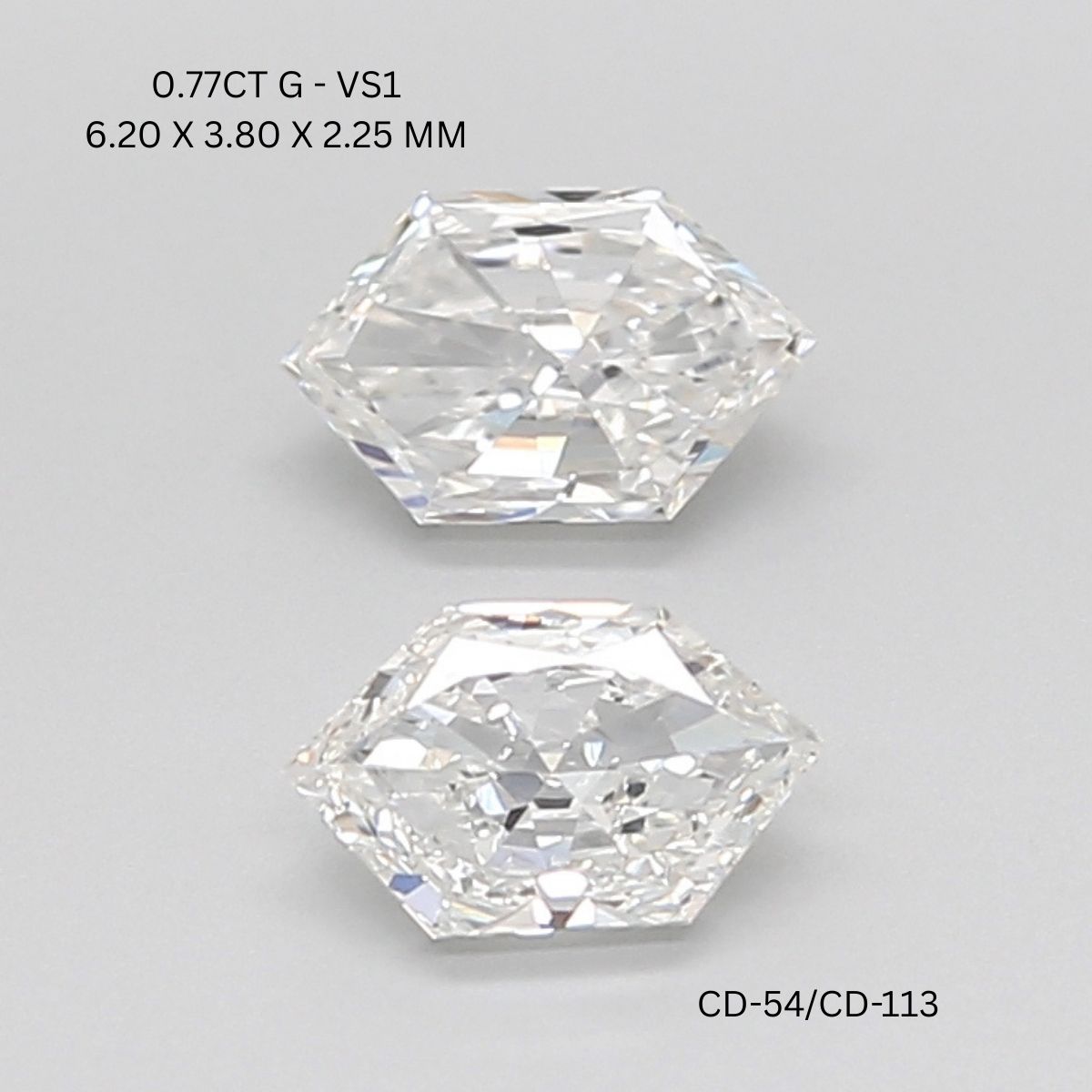 Graceful Hexagon Shape Diamond Matching Pair USA - OM Jewels Inc