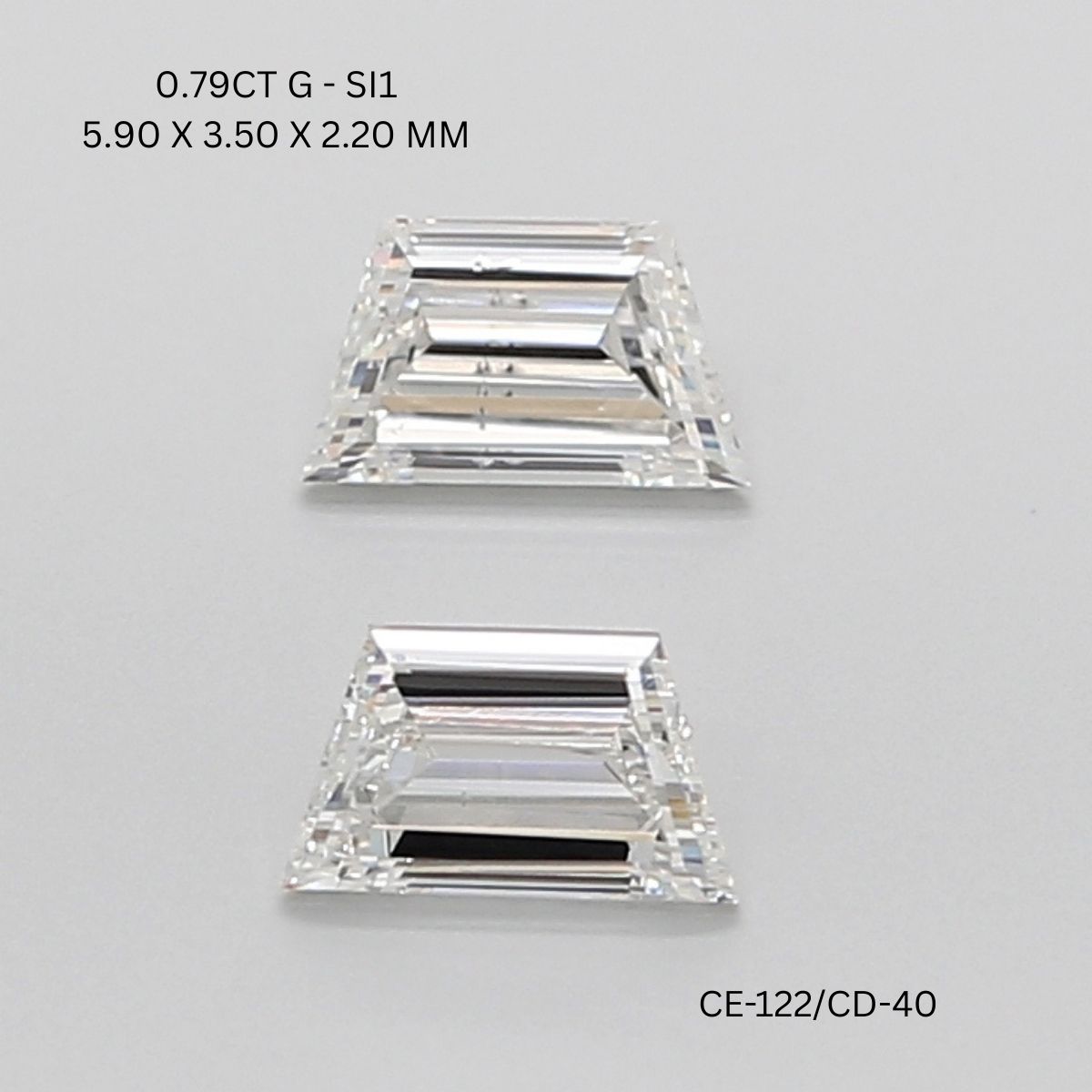 0.79 CT G SI1 TRAPEZOID diamond Pairs Inventory