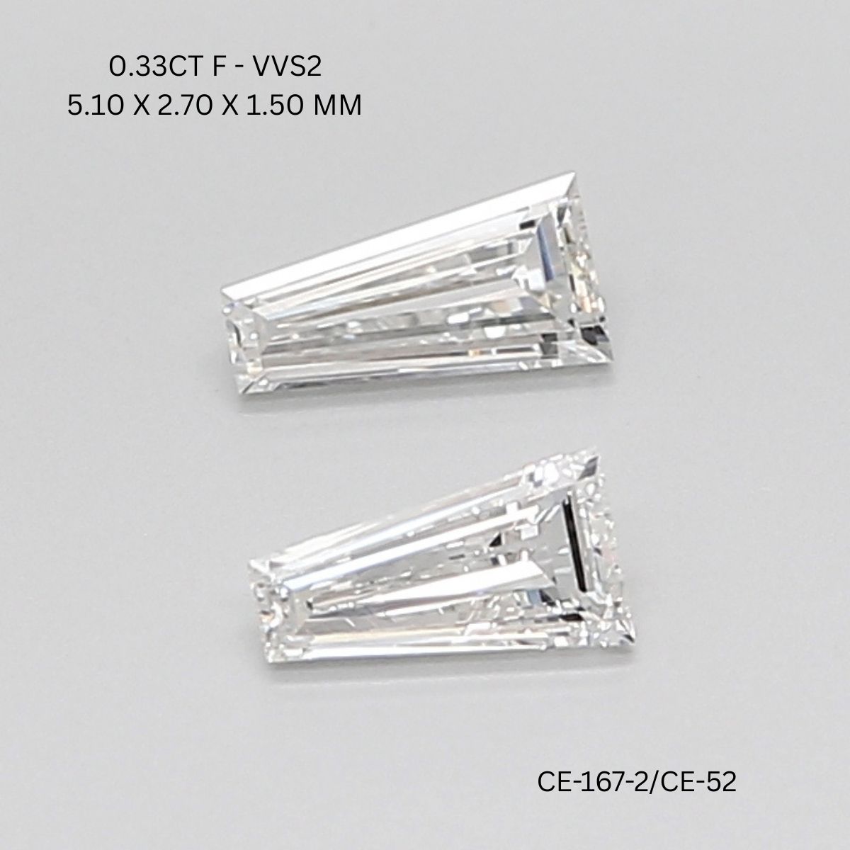 Graceful Taper Shape Diamond Matching Pair USA - OM Jewels Inc