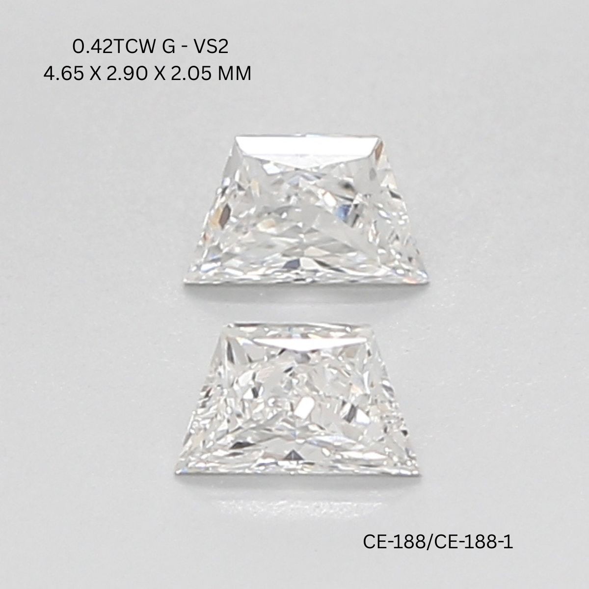 Modern Trapezoid Diamond Match Pair - OM Jewels Inc