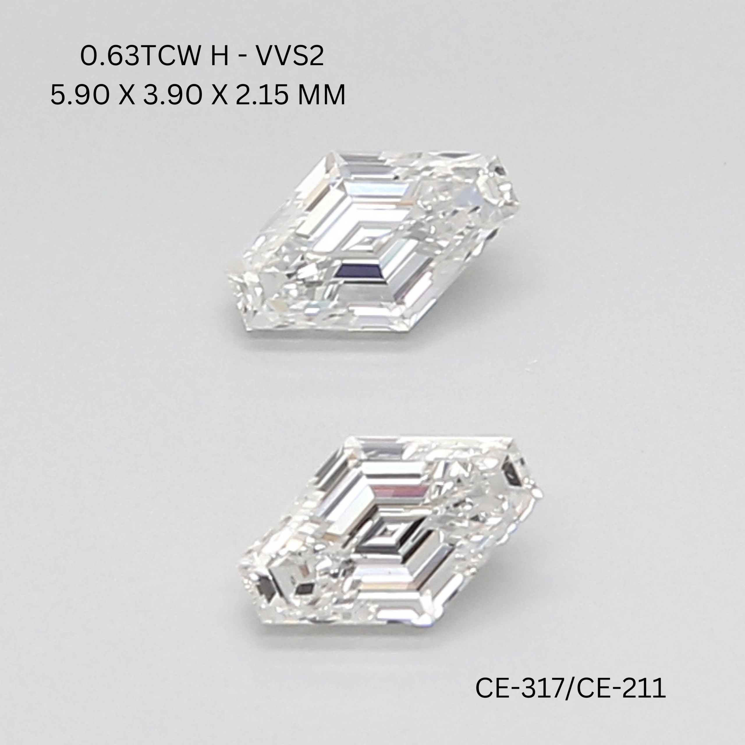 Perfectly Matched Kite Shape Diamond Pair At OM Jewels Inc