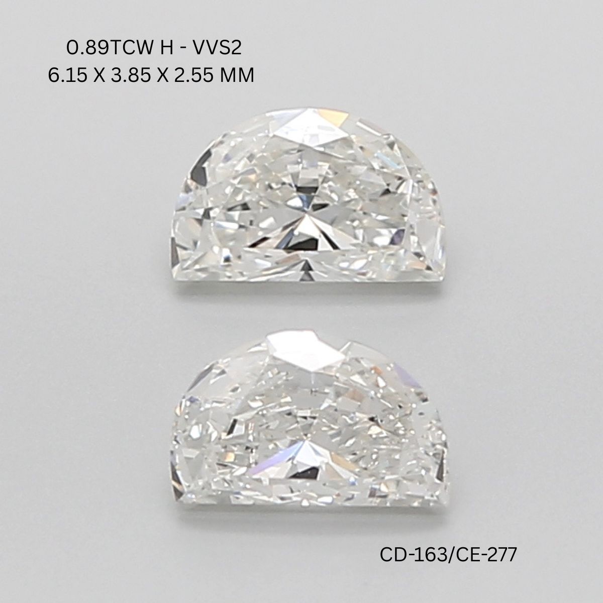 Refined Half Moon Shape Match Diamond Pair At OM Jewels Inc