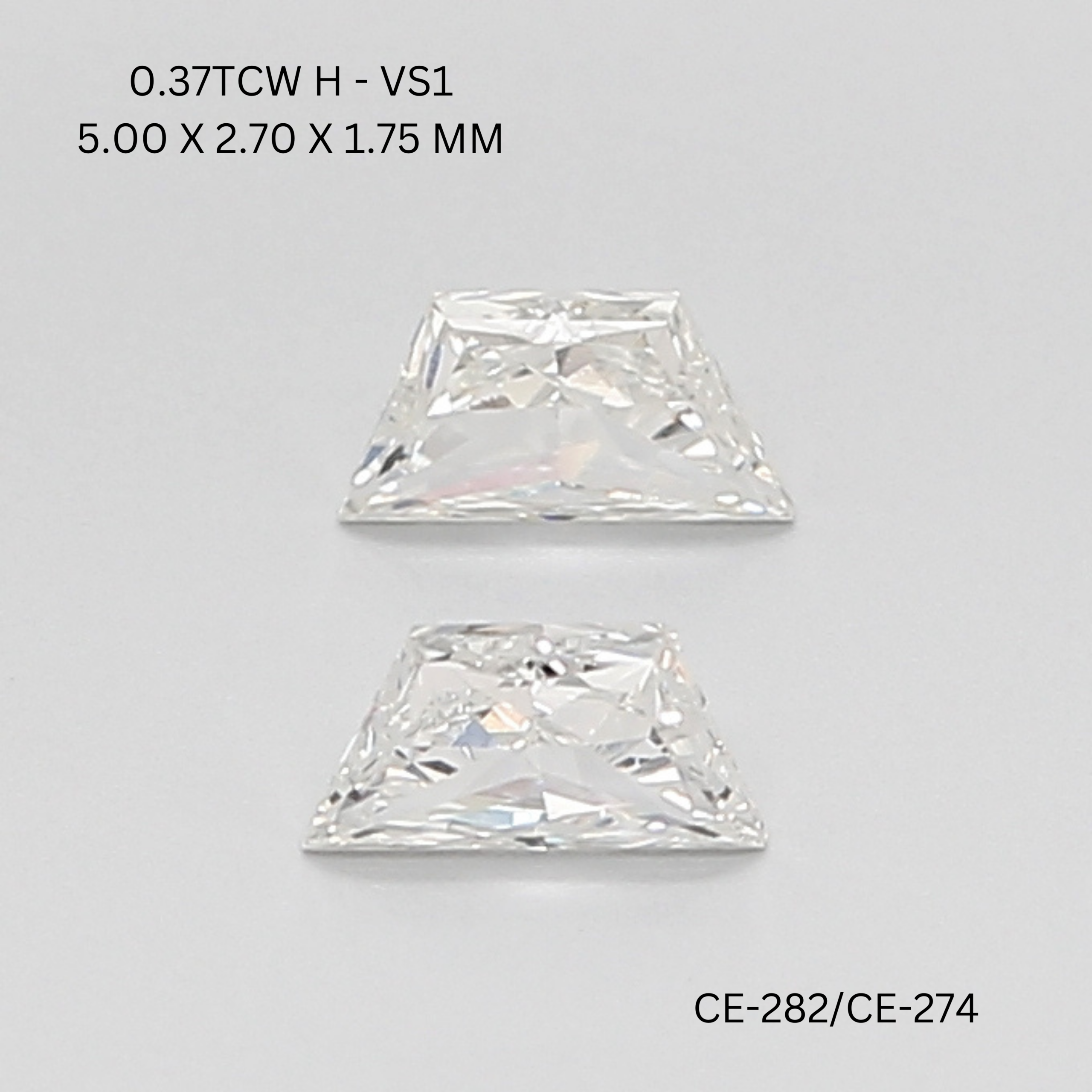 Trapezoid Cut Diamond Matching Pair 0.37 TCW H VS1 – OM Jewels Inc