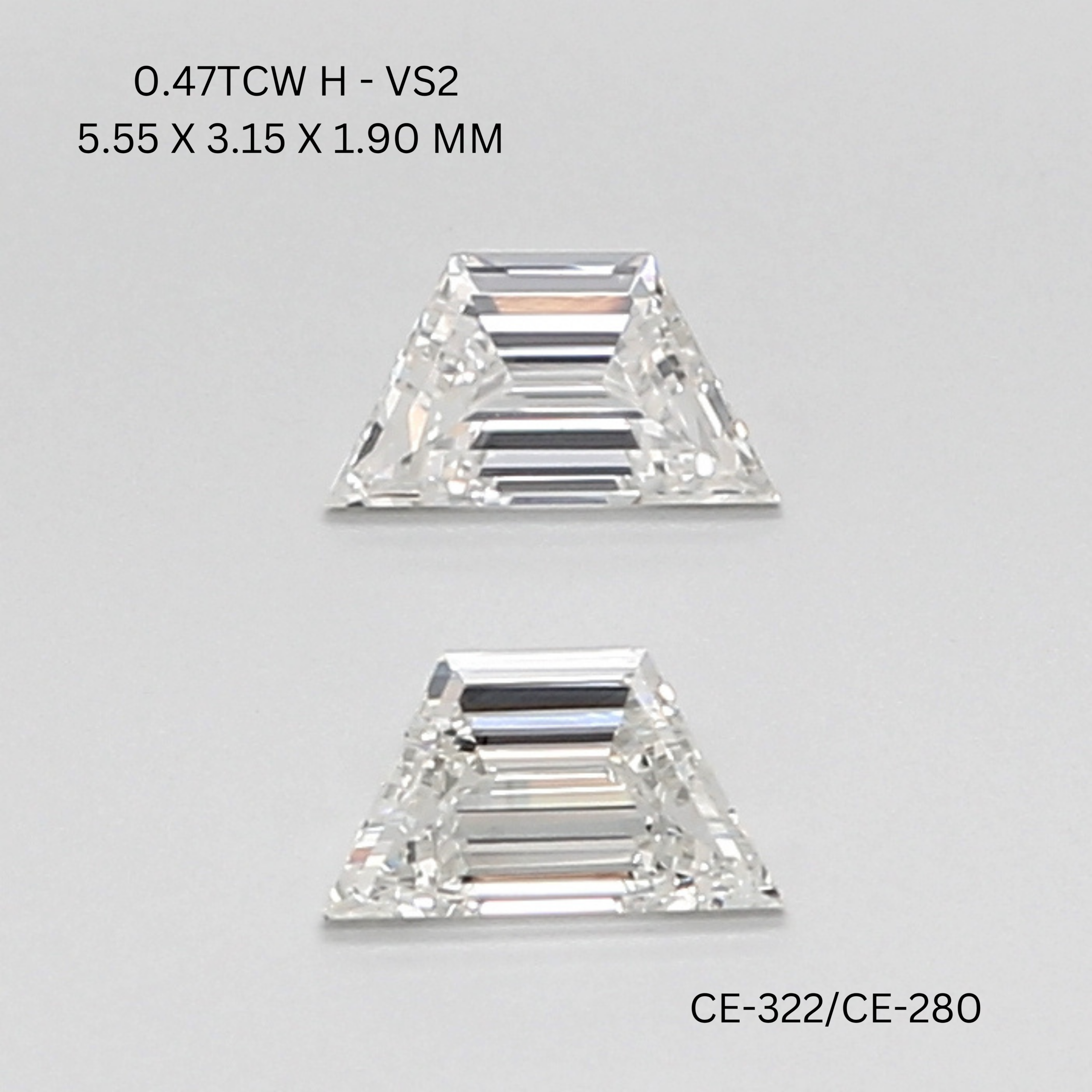 0.47 TCW Classy Trapezoid Diamond Matching Pair OM Jewels Inc