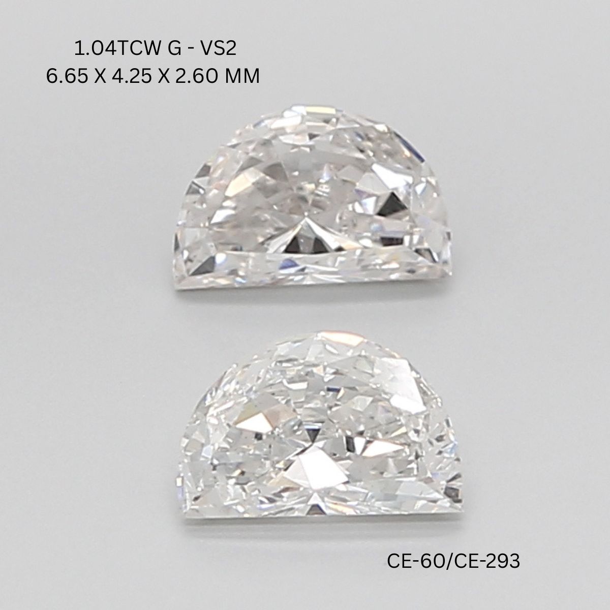 Precision Half Moon Shape Match Diamond Pair At OM Jewels Inc