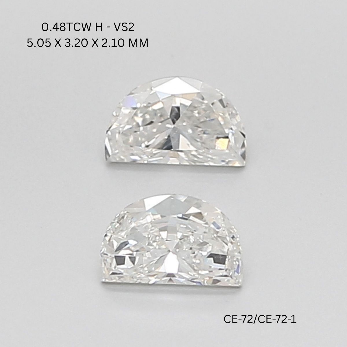 Half Moon Shape Diamond Matching Pair Classy OM Jewels Inc