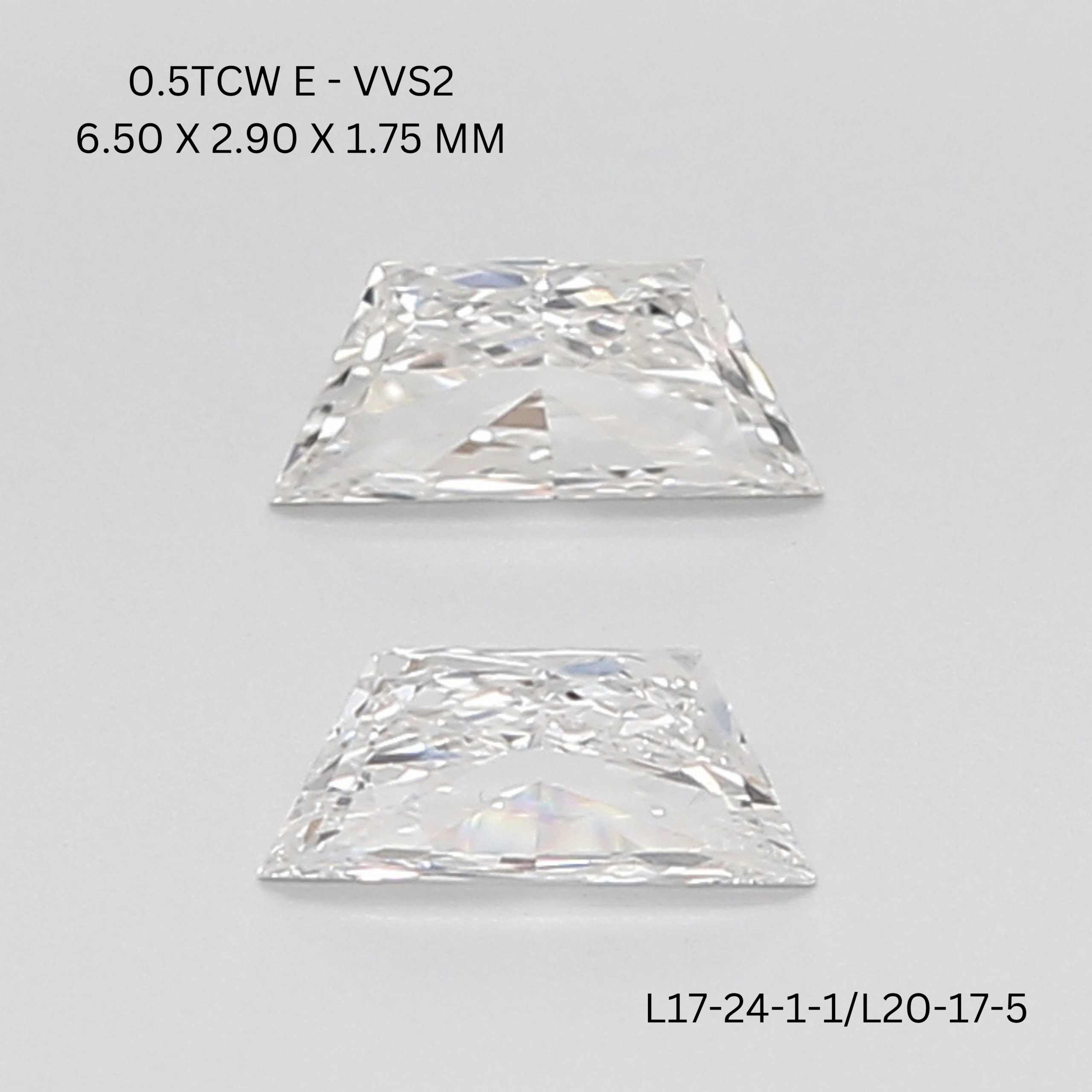 0.5TCW Trapezoid Diamond Matching Pair OM Jewels Inc