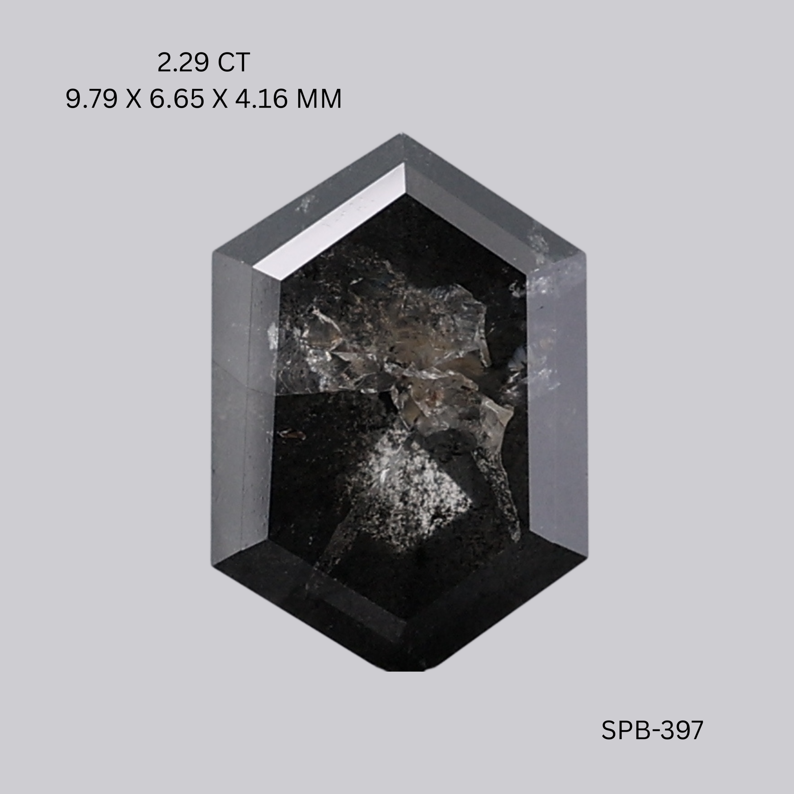 Hexagon black salt and pepper diamond – OM Jewels Inc