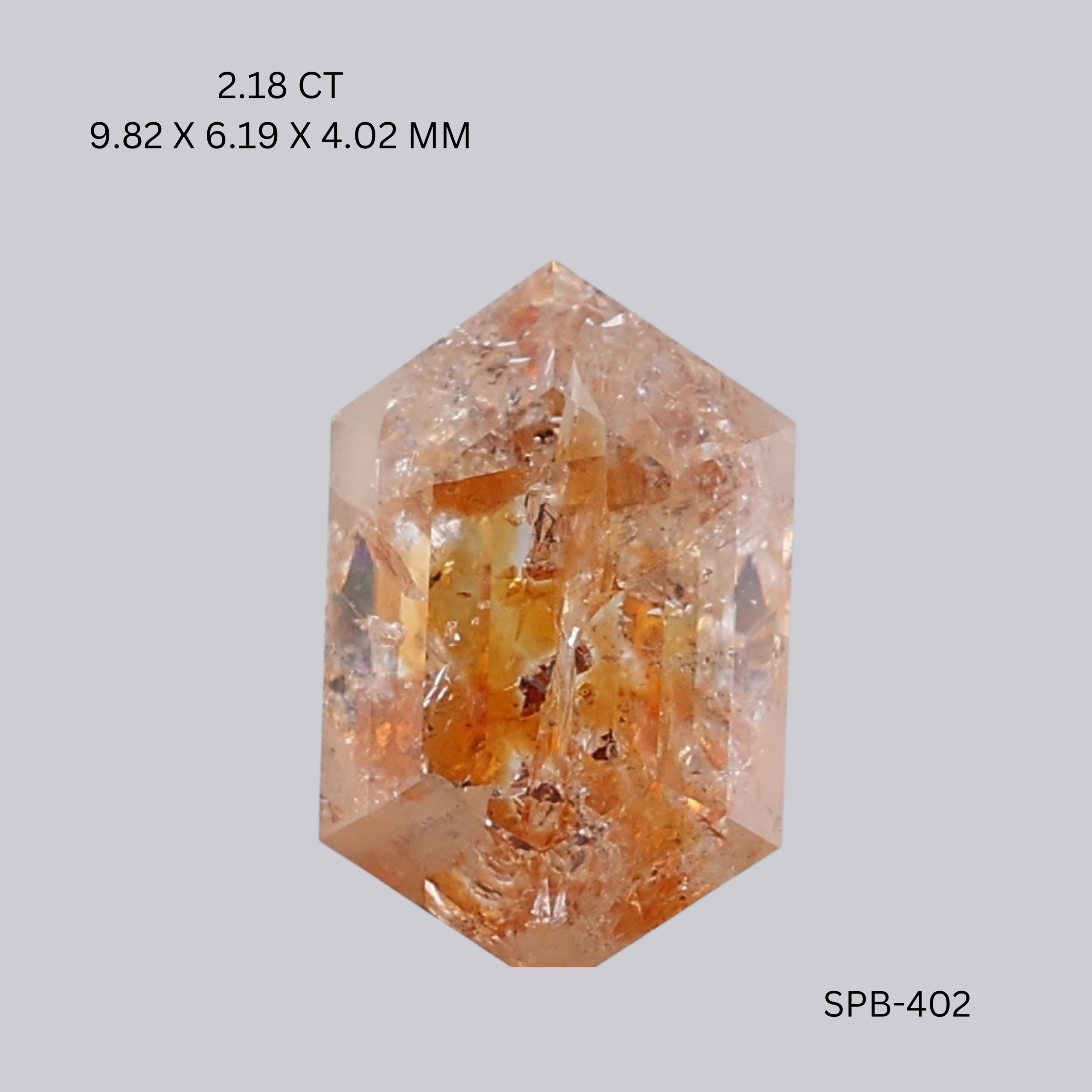 Dazzling Hexagon Cut Orange Salt & Pepper Diamond 2.18 CT – OM Jewels Inc