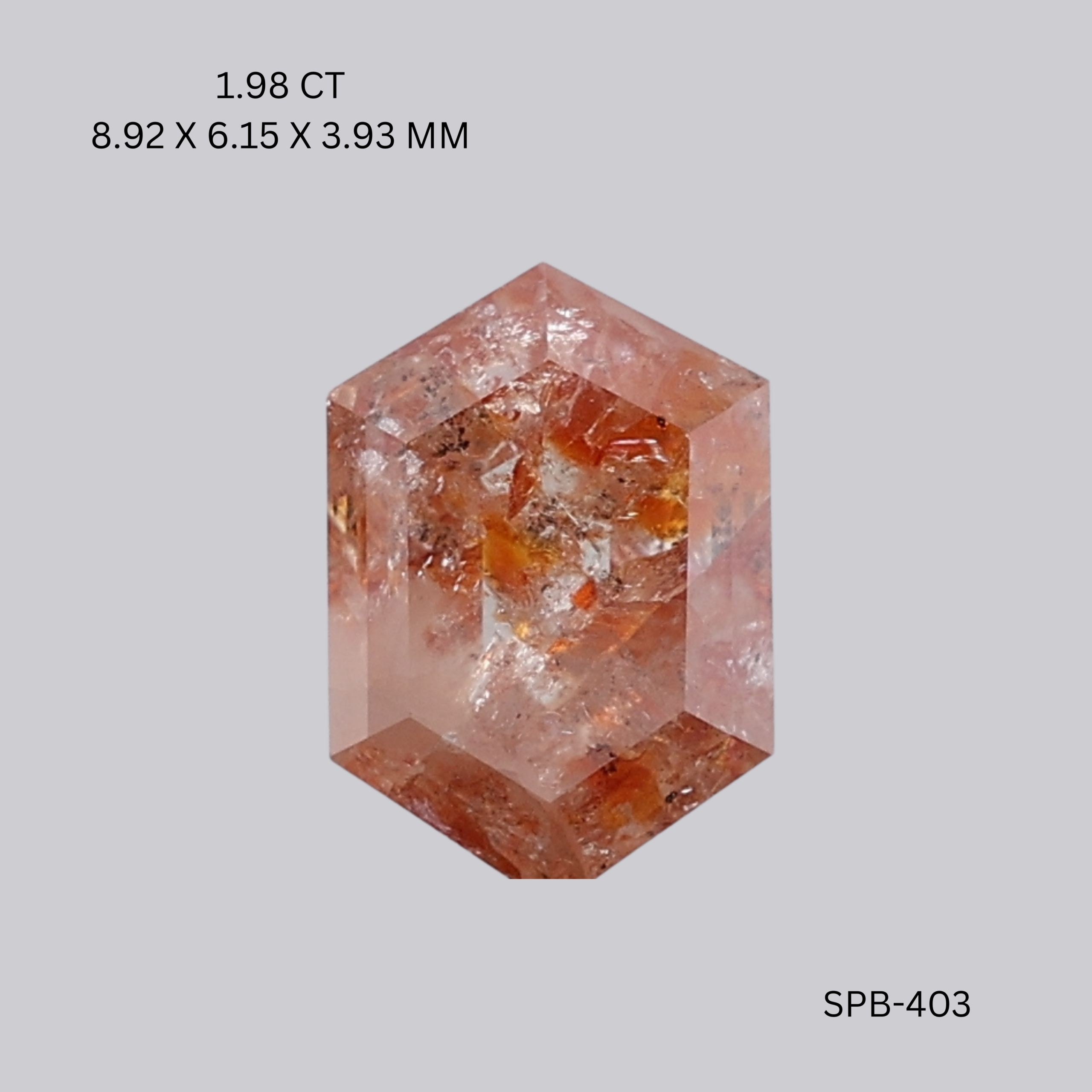 Hexagon Cut Orange Salt & Pepper Diamond 1.98 CT – OM Jewels Inc