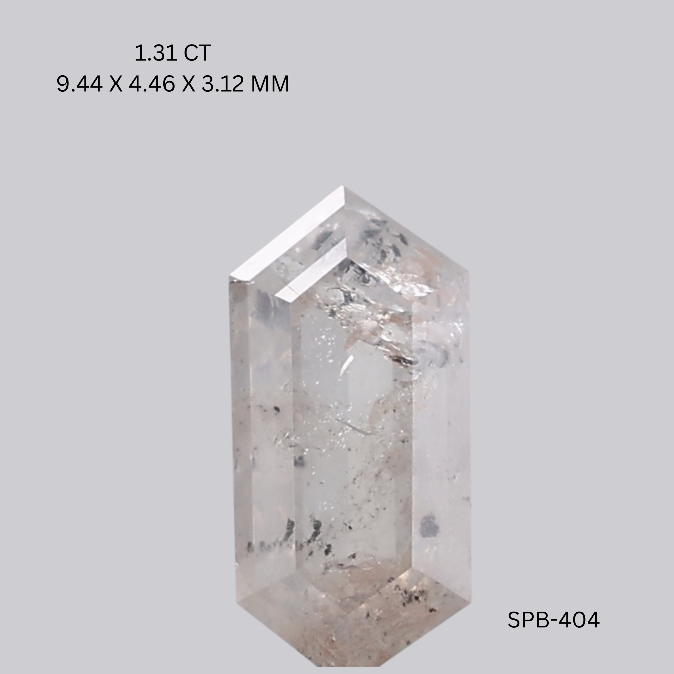 Hexagonal Long Salt And Pepper Diamond