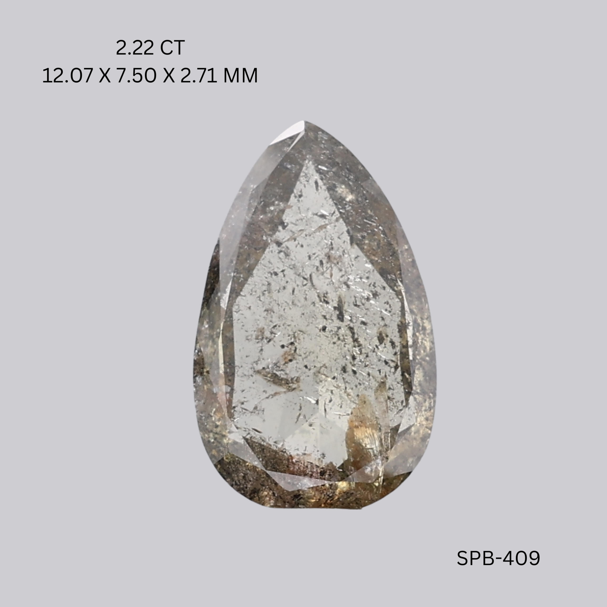 Pear Shape Salt & Pepper Diamond – OM Jewels Inc