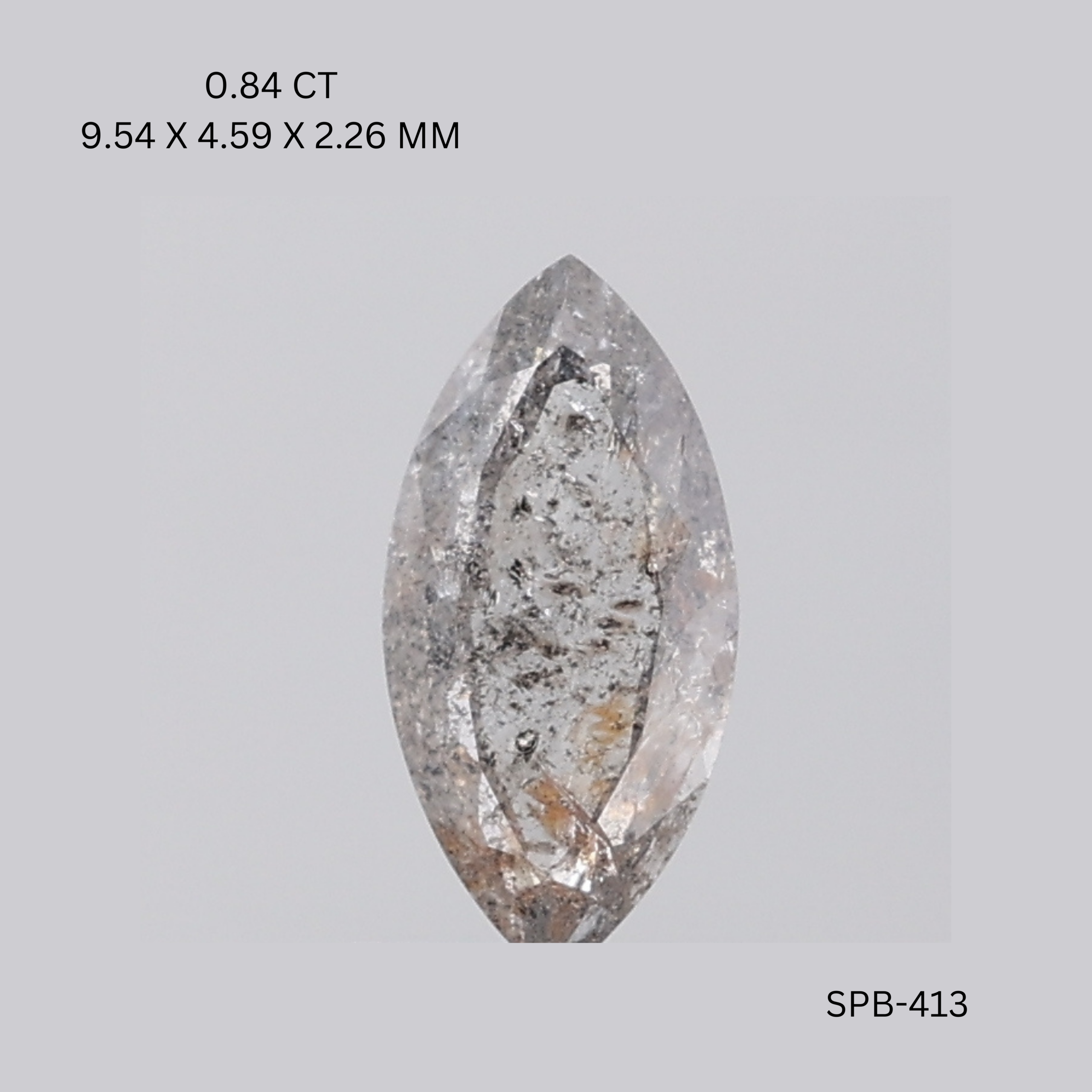 Marquise Cut Salt And Pepper Diamond - OM Jewels Inc