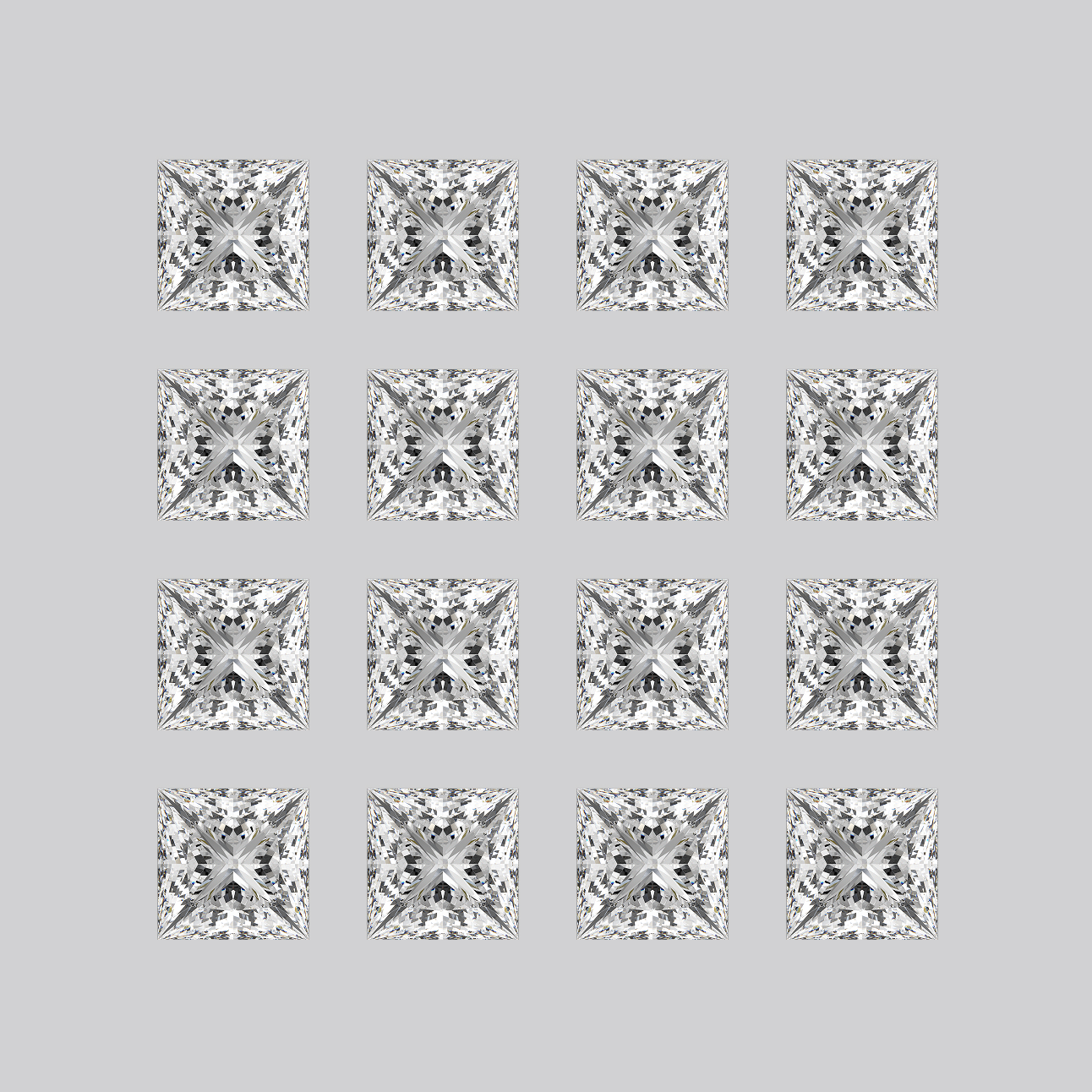 Princess Shape Diamond Layouts