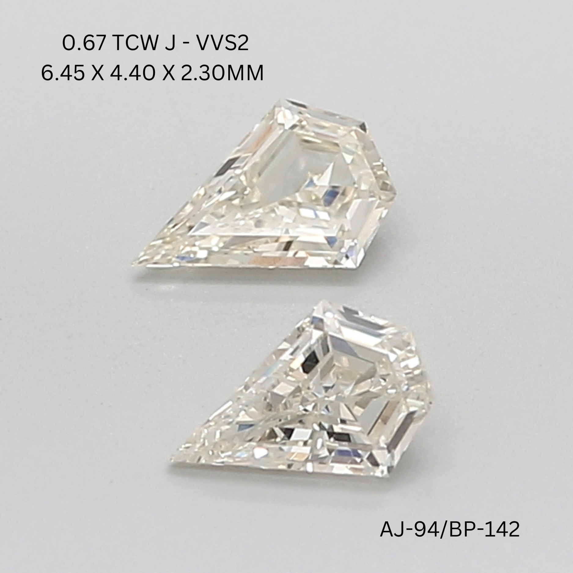 0.67 CT J VVS2 DIAMOND diamond Pairs Inventory