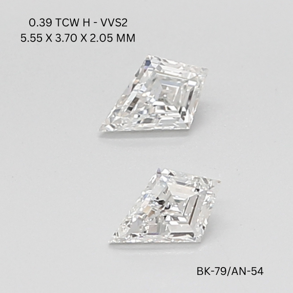 0.39 CT H VVS2 KITE diamond Pairs Inventory