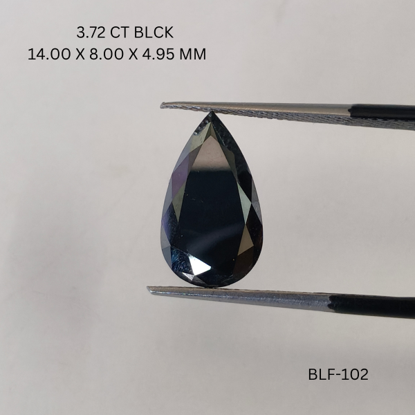 3.72 CT BLACK PK PEAR diamond Black Diamond