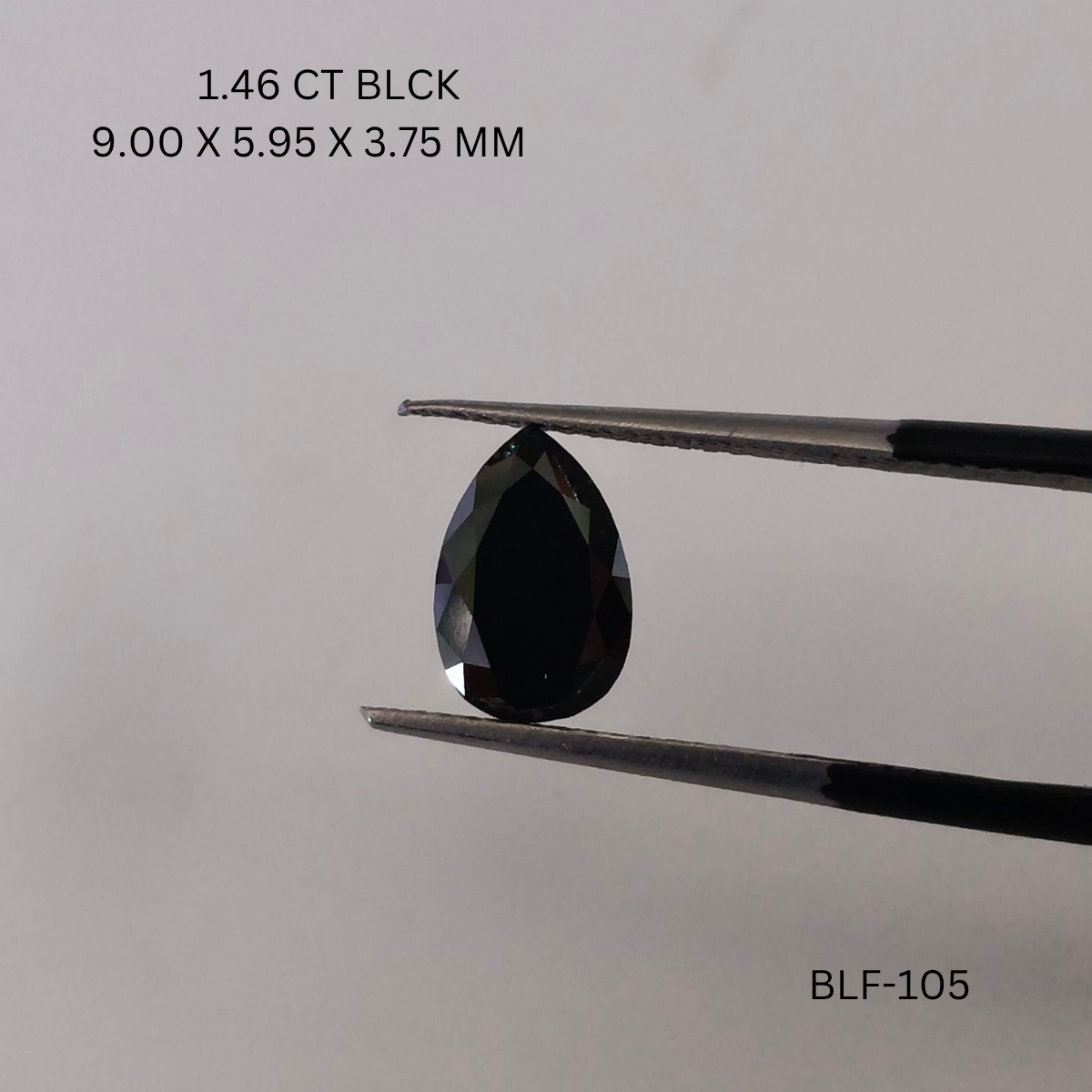 1.46 CT BLACK PK PEAR diamond Fancy Shape