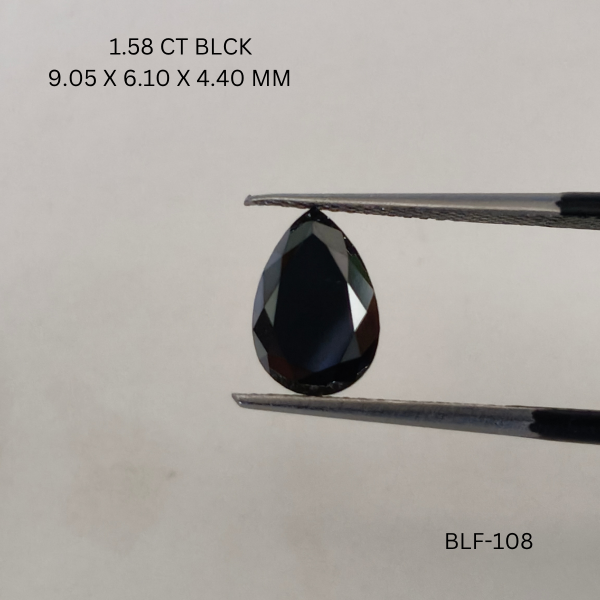 1.58 CT BLACK PK PEAR diamond Fancy Shape