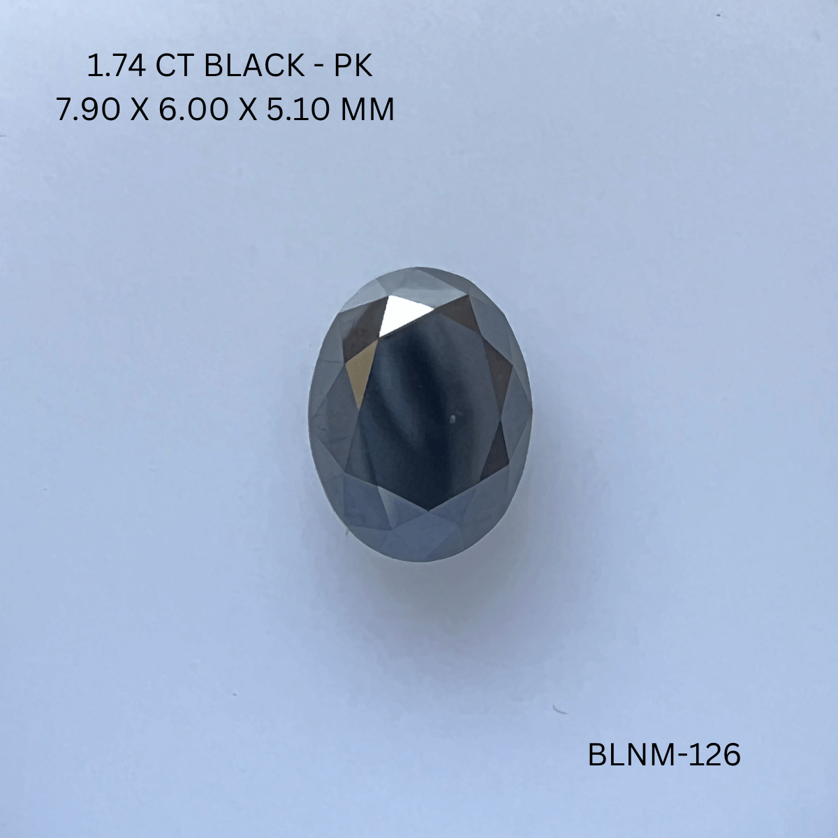 1.74 CT BLACK PK OVAL diamond Fancy Shape
