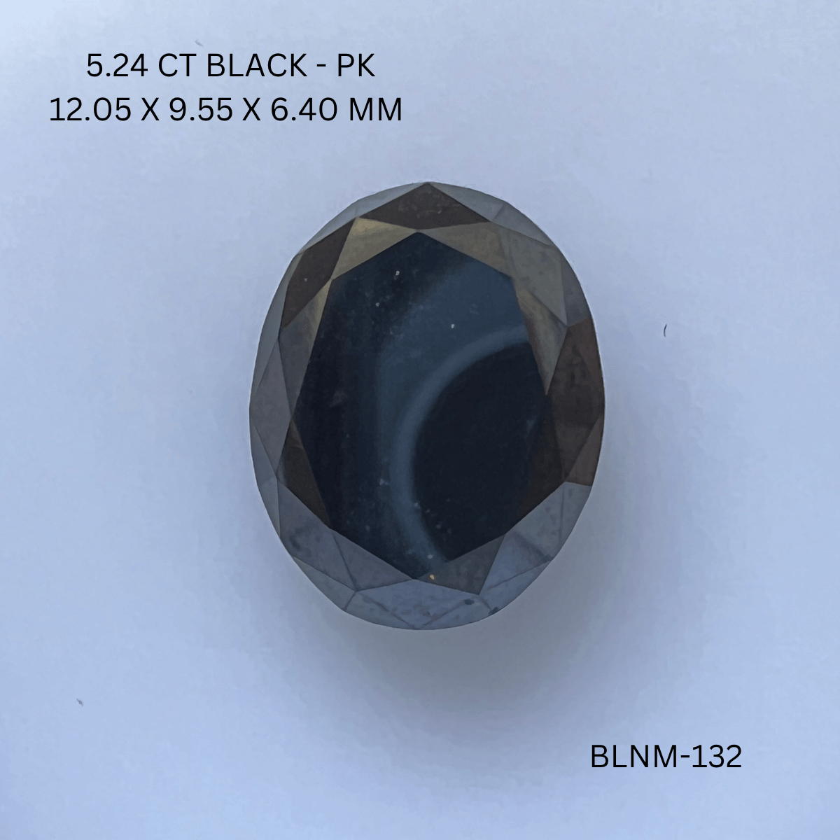 5.24 CT BLACK PK OVAL diamond Fancy Shape