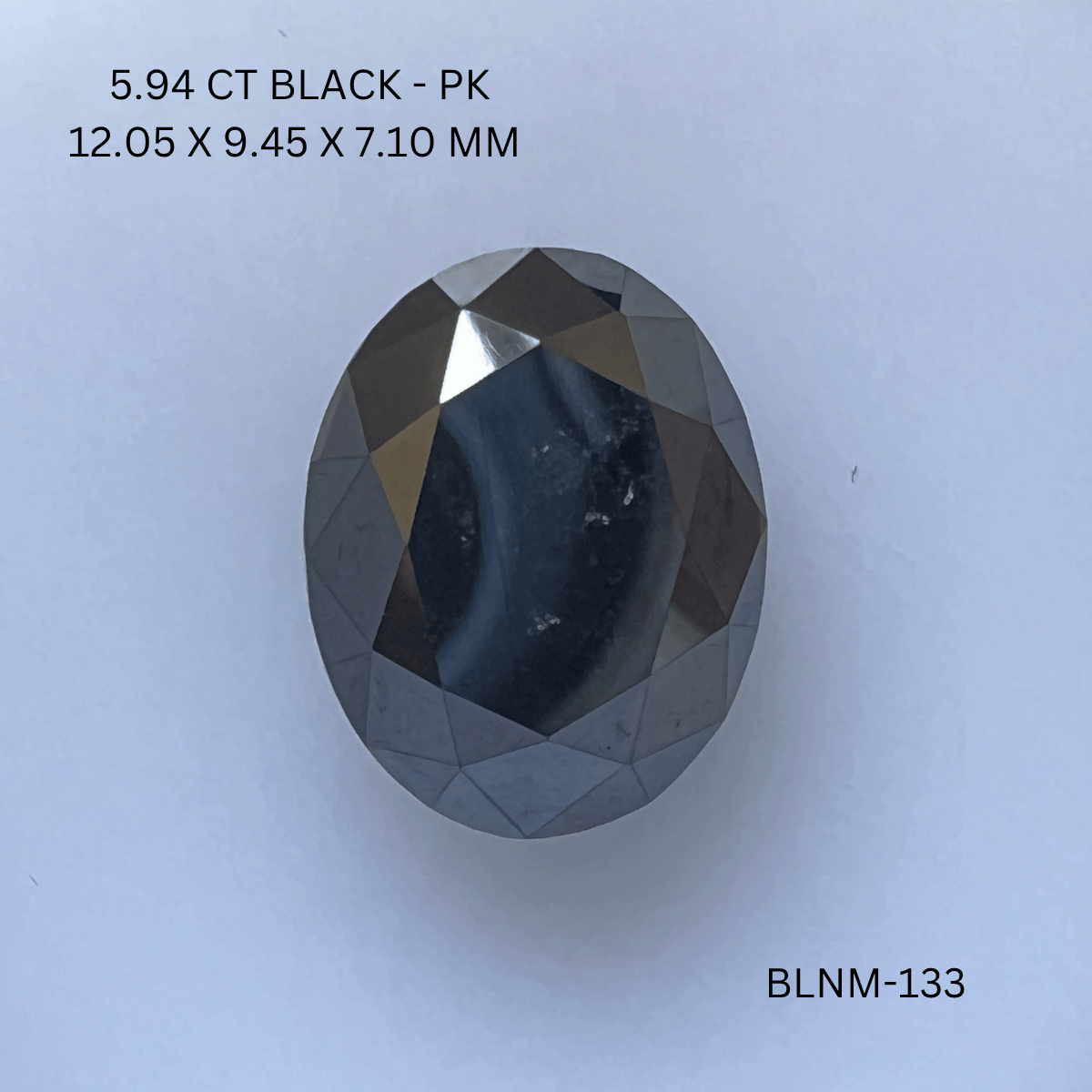 5.94 CT BLACK PK OVAL diamond Fancy Shape
