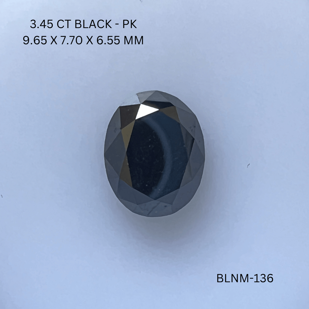 3.45 CT BLACK PK OVAL diamond Fancy Shape