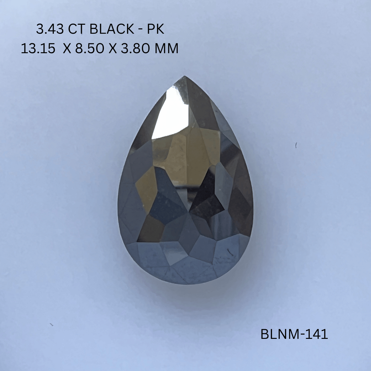3.43 CT BLACK PK PEAR diamond Fancy Shape