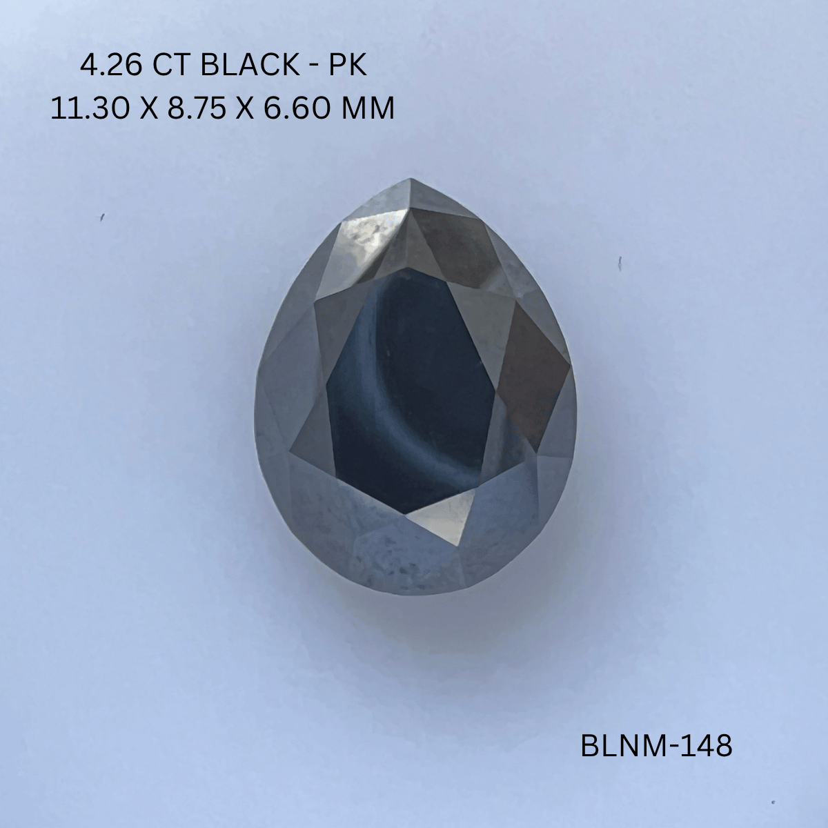 4.26 CT BLACK PK PEAR diamond Fancy Shape