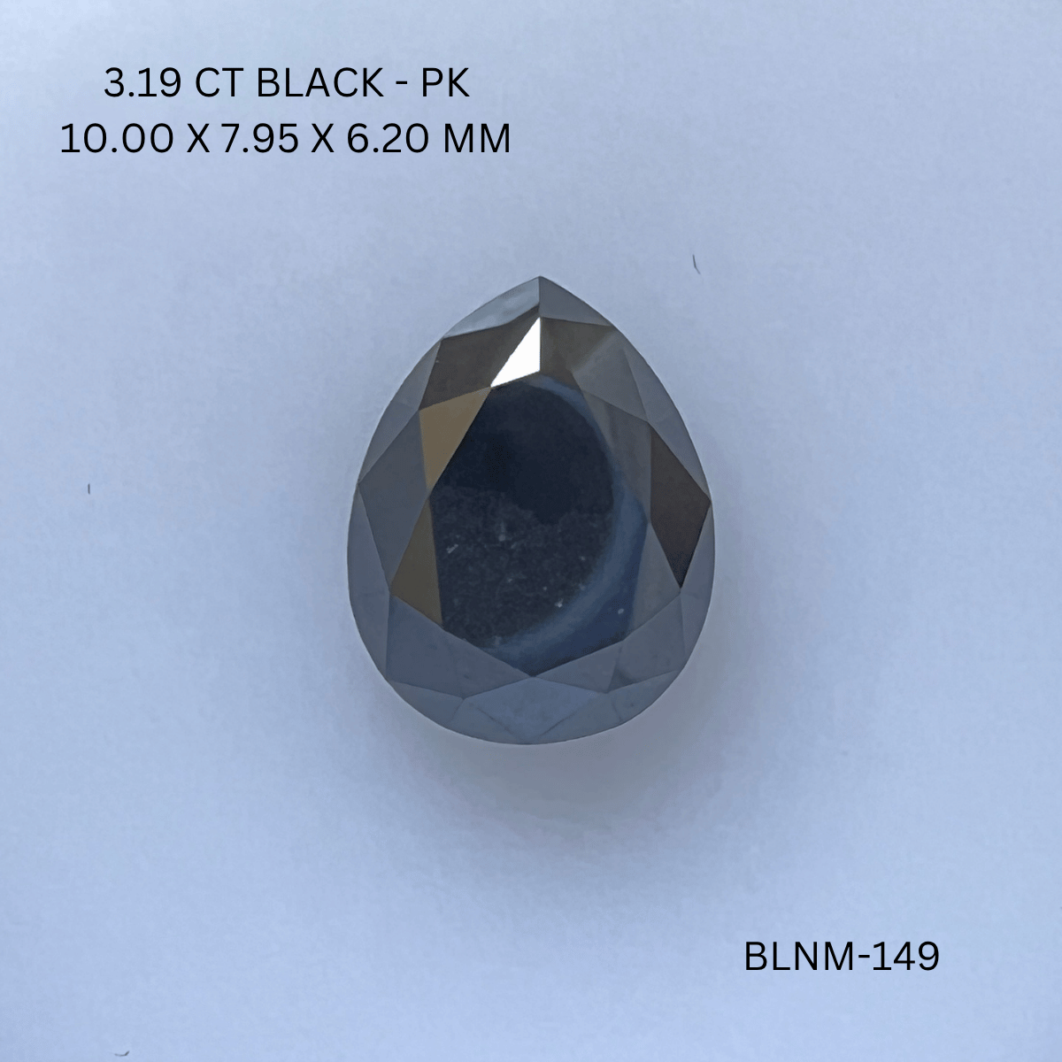 3.19 CT BLACK PK PEAR diamond Fancy Shape