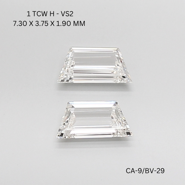 1 CT H VS2 TRAPEZOID diamond Pairs Inventory