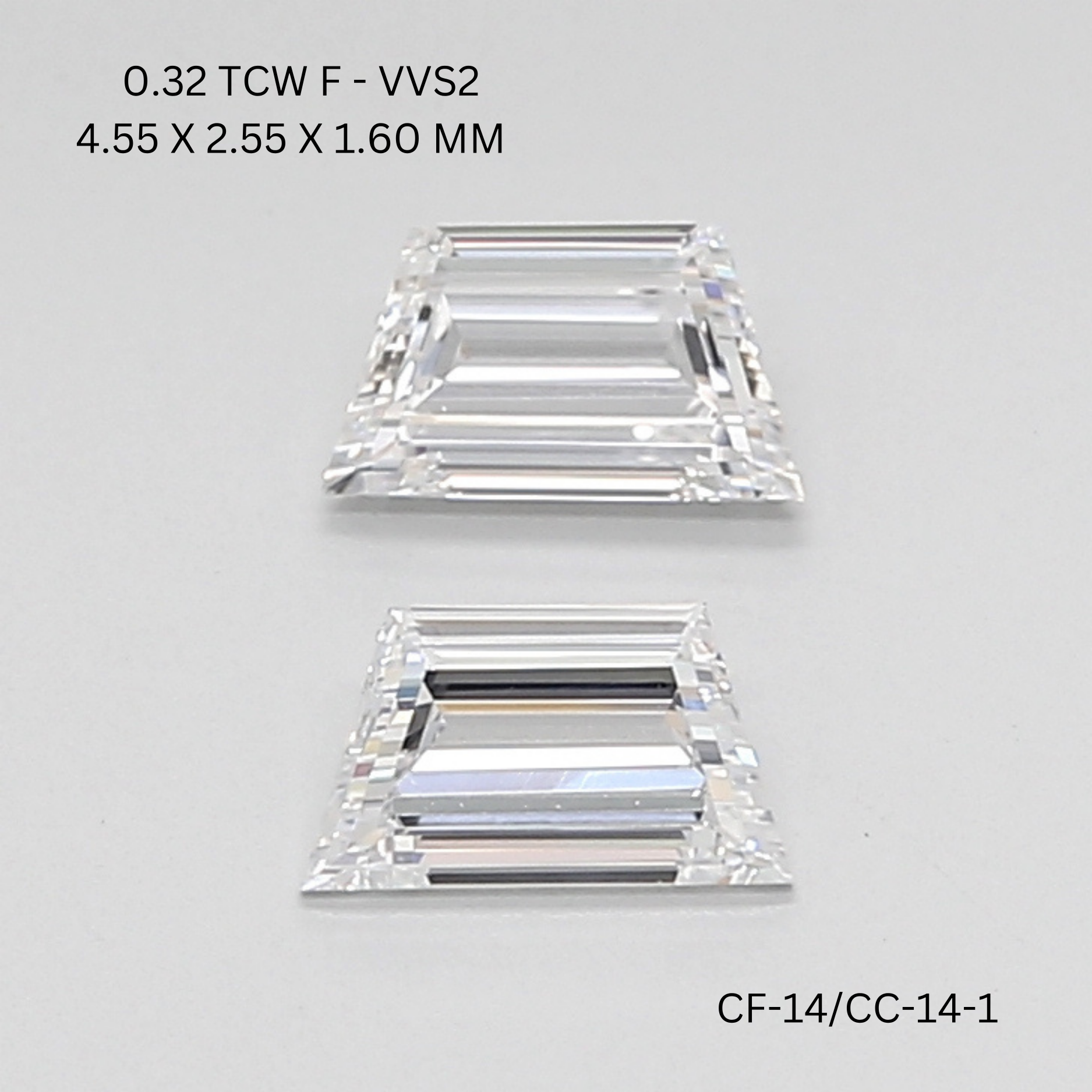 0.32 CT F VVS2 TRAPEZOID diamond Pairs Inventory