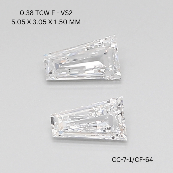 0.38 CT F VS2 TAPER diamond Pairs Inventory