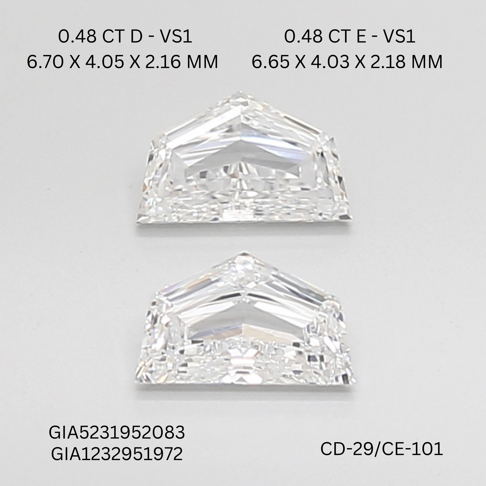0.96 CT F VVS2 CADILLAC diamond Pairs Inventory