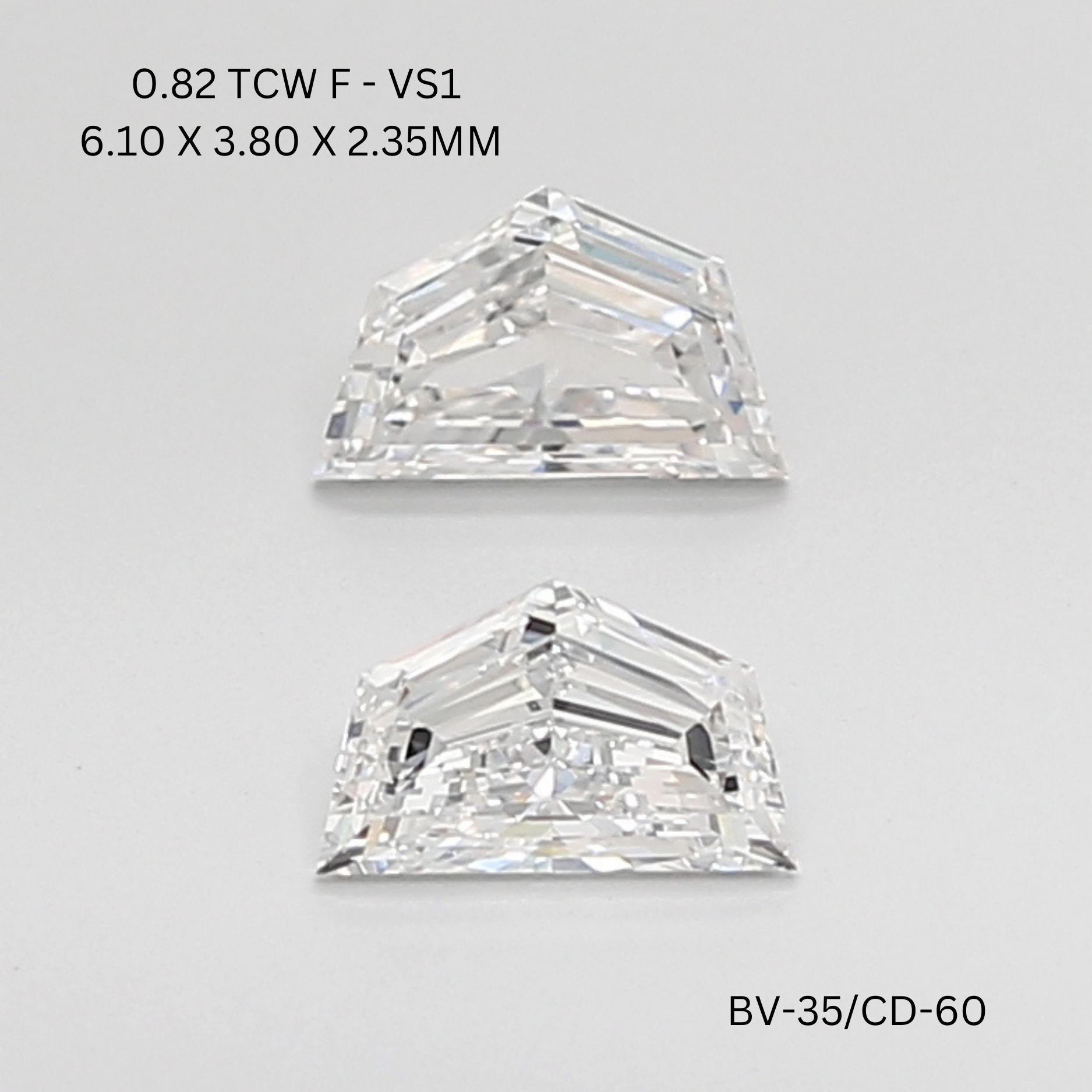 0.82 CT F VS1 CADILLAC diamond Pairs Inventory