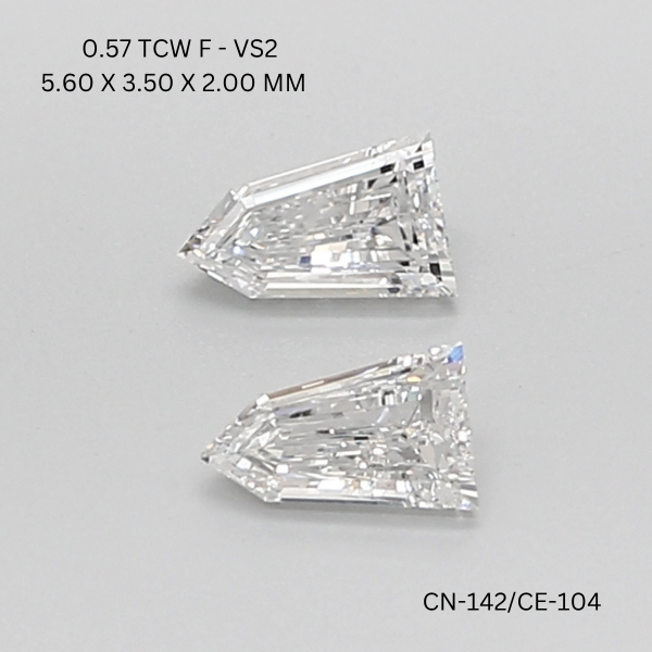 0.57 CT F VS2 BULLETS diamond Pairs Inventory