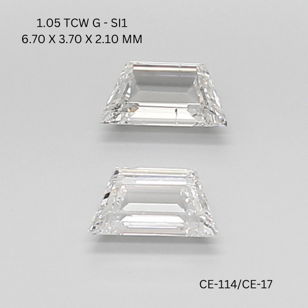 1.05 CT G SI1 TRAPEZOID diamond Pairs Inventory
