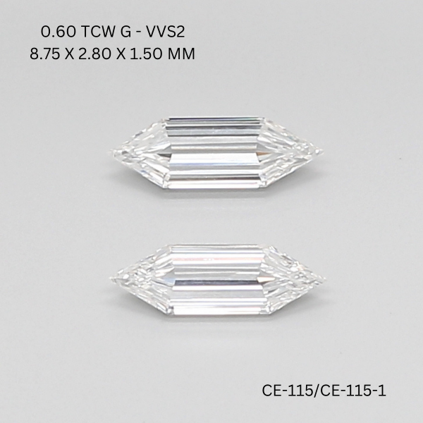 0.6 CT G VVS2 HEXAGONAL diamond Pairs Inventory