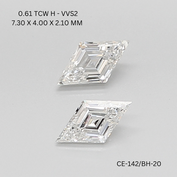 0.61 CT H VVS2 LOZENGE diamond Pairs Inventory