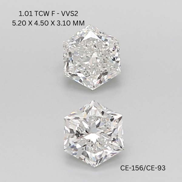 1.01 CT F VVS2 HEXAGONAL diamond Pairs Inventory