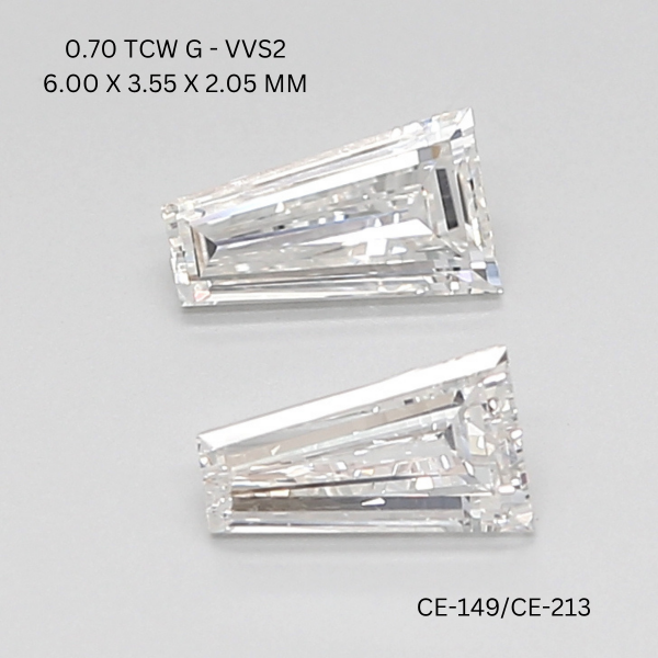 0.7 CT G VVS2 TAPER diamond Pairs Inventory