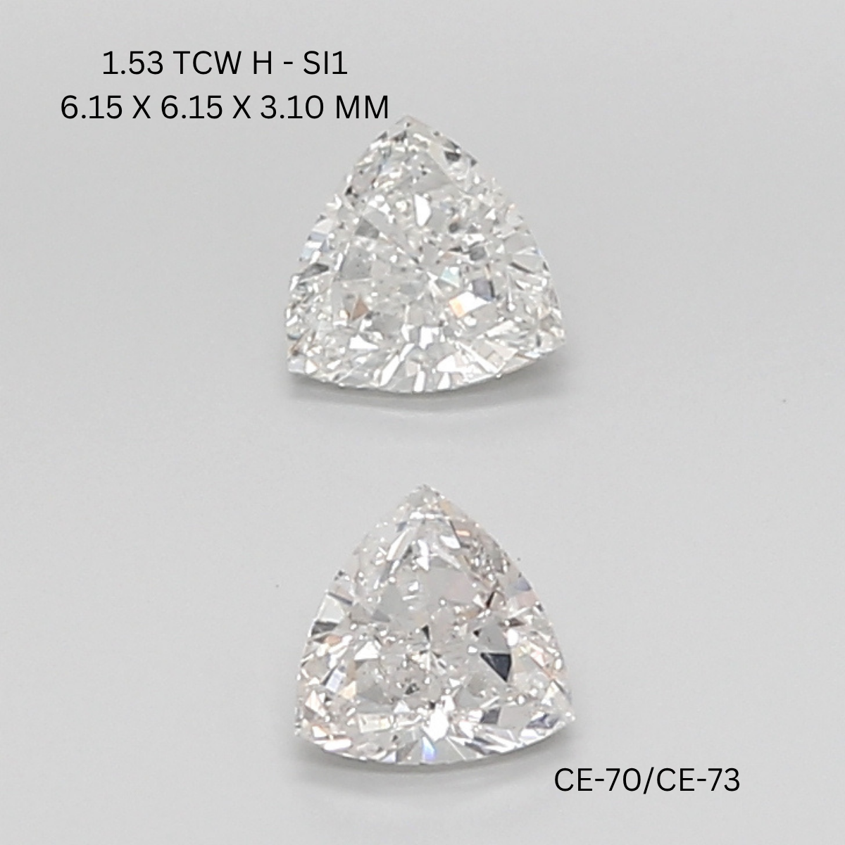 1.53 CT H SI1 TRILLIANT diamond Pairs Inventory
